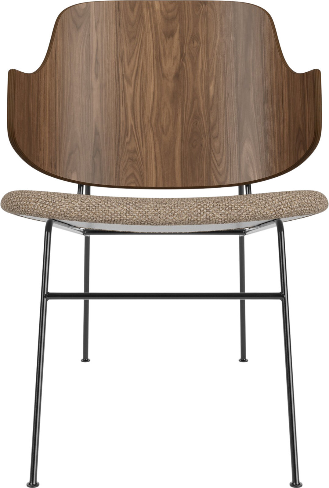 The Penguin Lounge Stuhl, Nussbaum mit gepolstertem Sitz, Beige