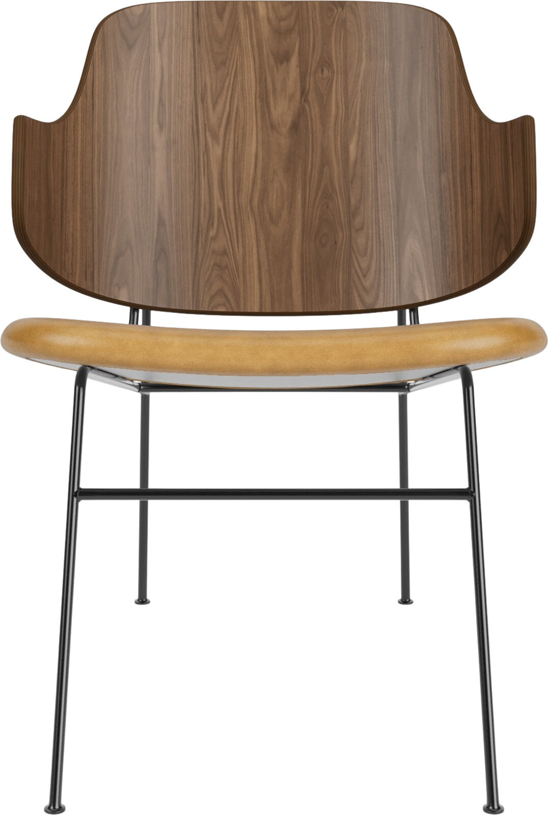 The Penguin Lounge Stuhl, Nussbaum mit gepolstertem Sitz, Cognac Leder