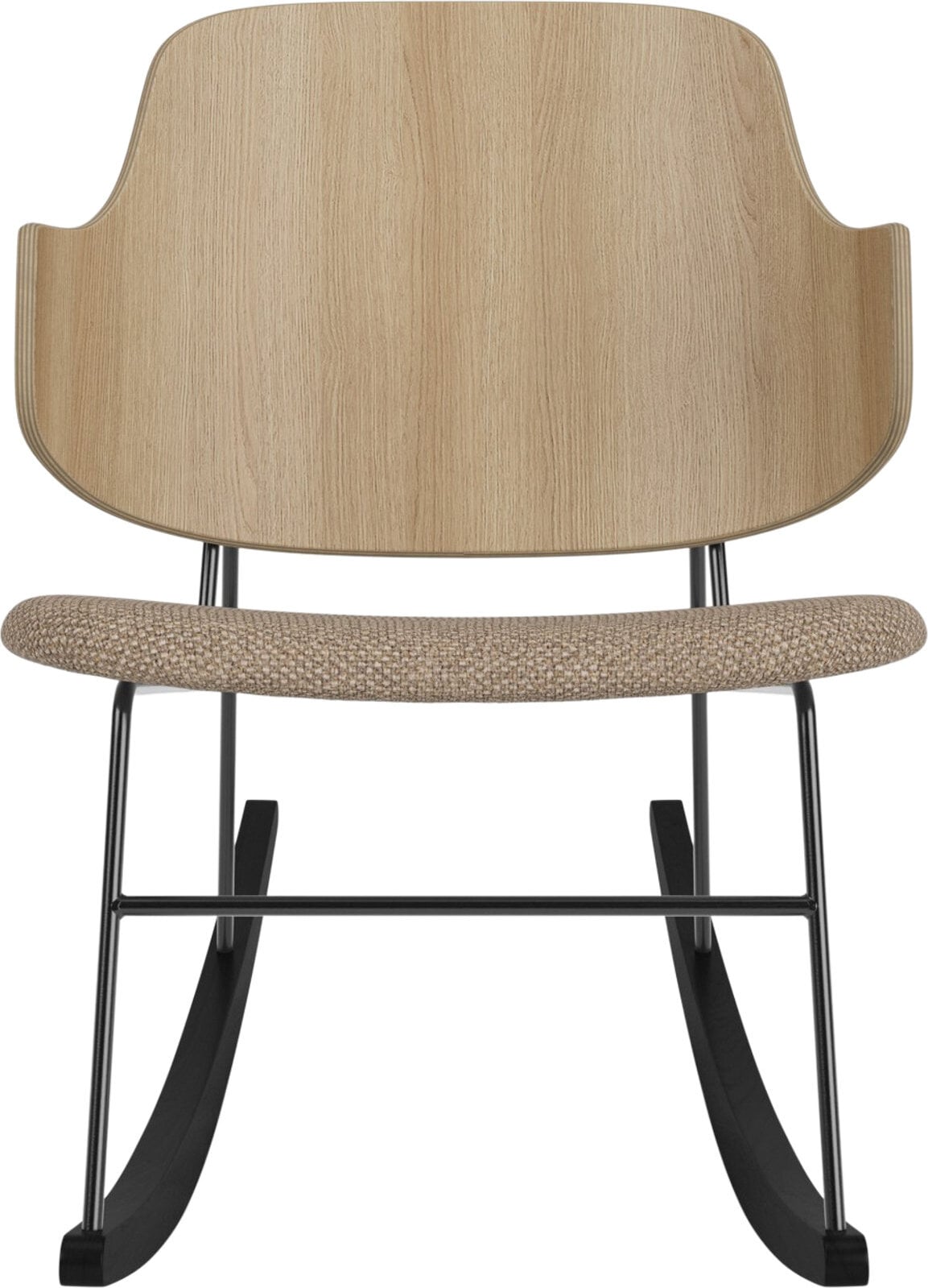 The Penguin Schaukelstuhl, helle Eiche mit gepolstertem Sitz, Beige