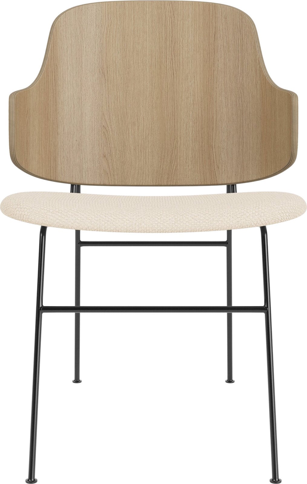 The Penguin Stuhl, helle Eiche mit gepolstertem Sitz, Creme