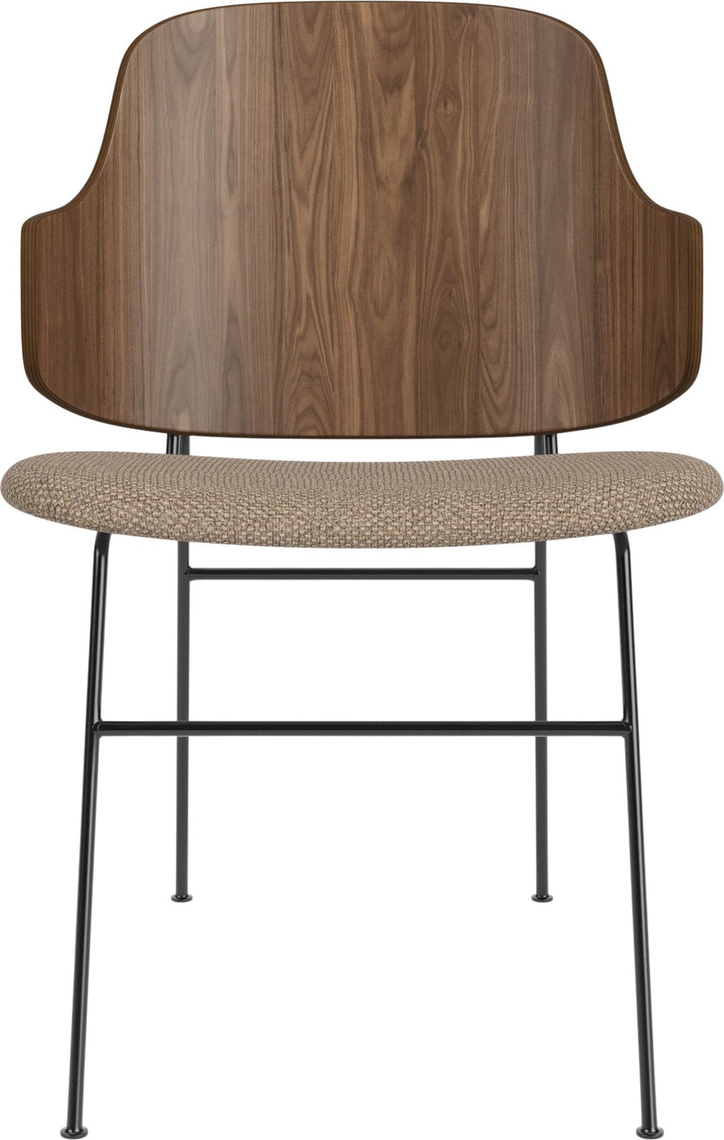 The Penguin Stuhl Nussbaum mit gepolstertem Sitz, Beige