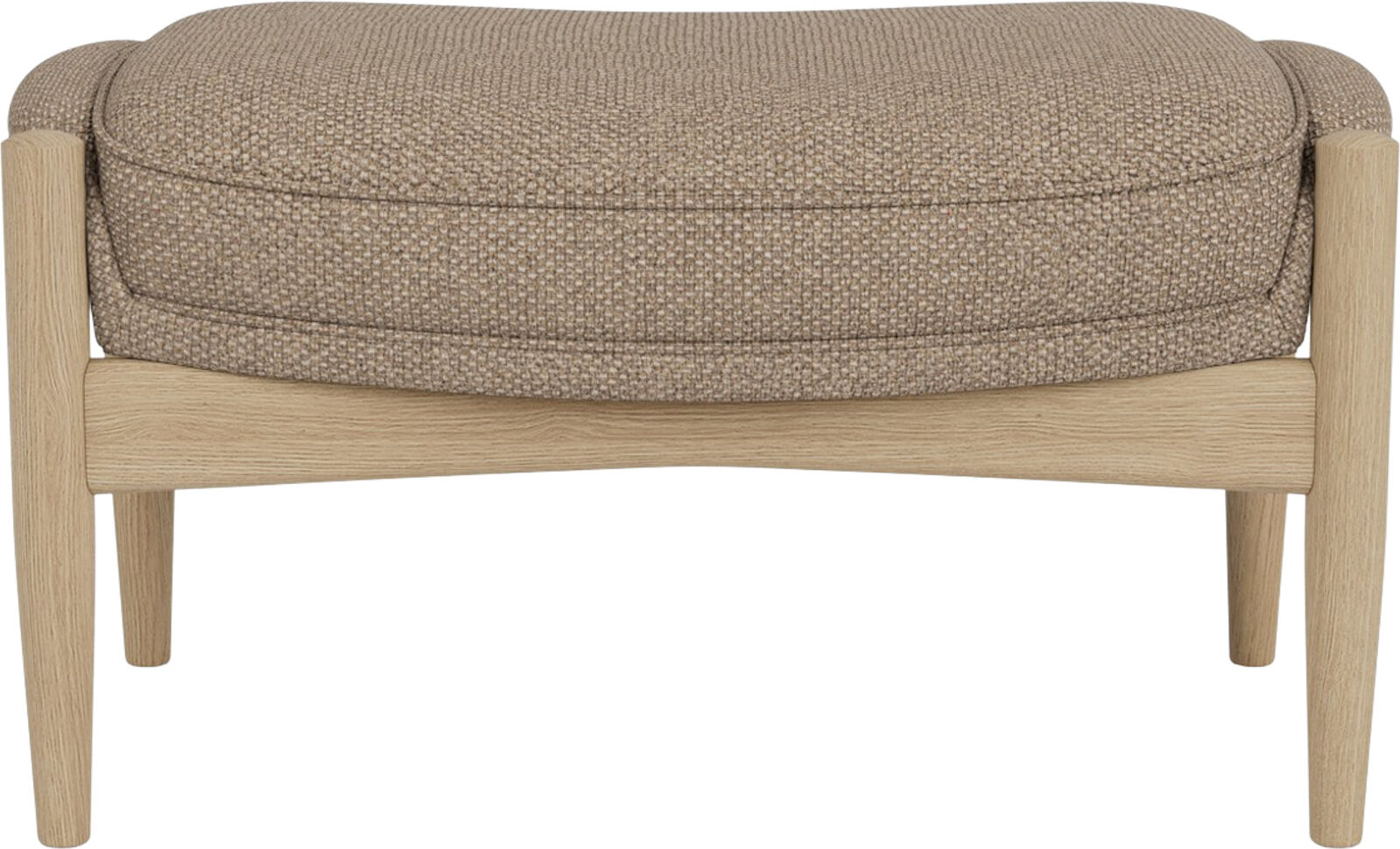 The Seal Fußhocker, helle Eiche, gepolstert, beige