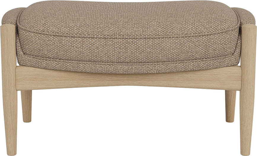 The Seal Fußhocker, helle Eiche, gepolstert, beige