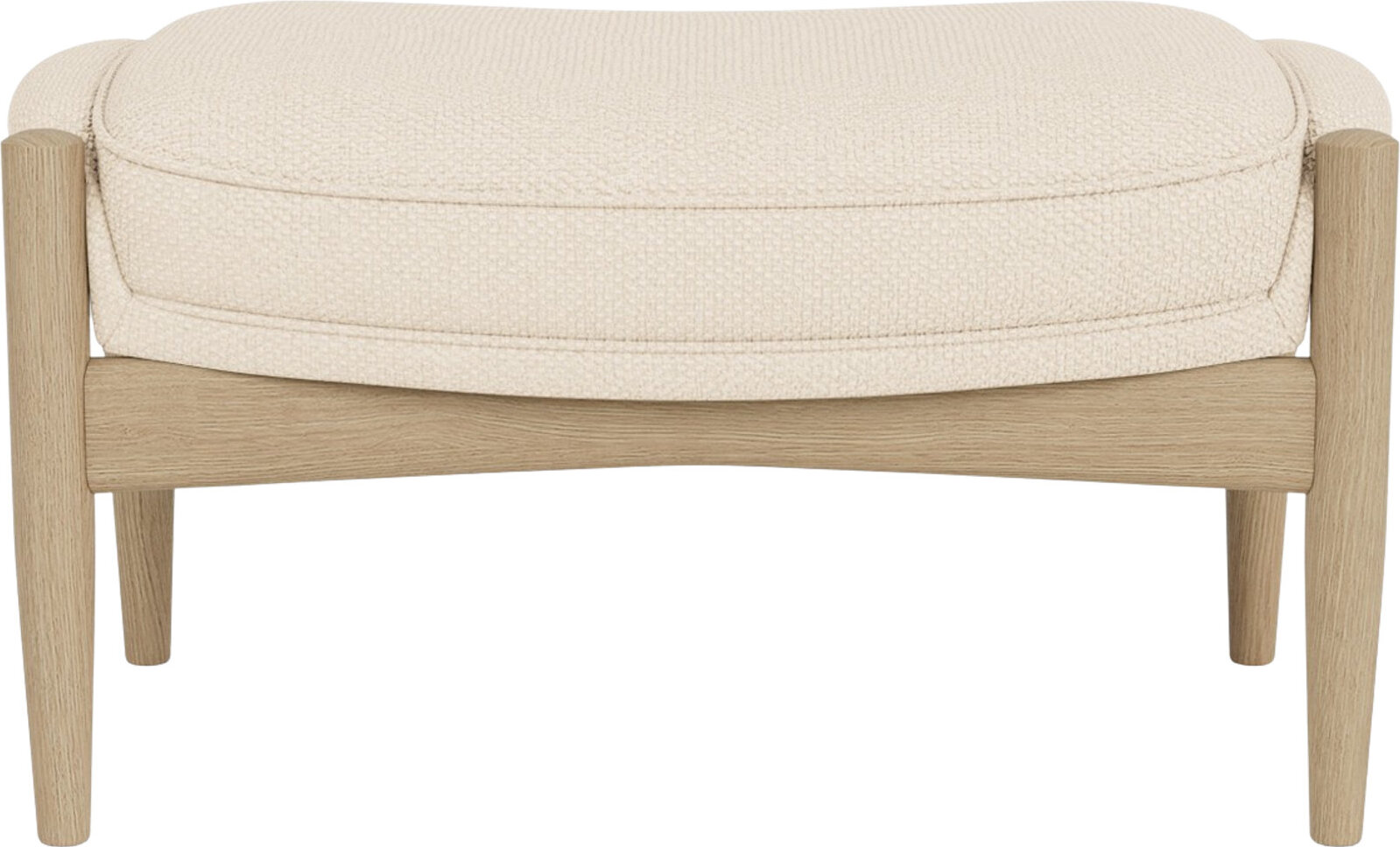 The Seal Fußhocker, helle Eiche, gepolstert, creme