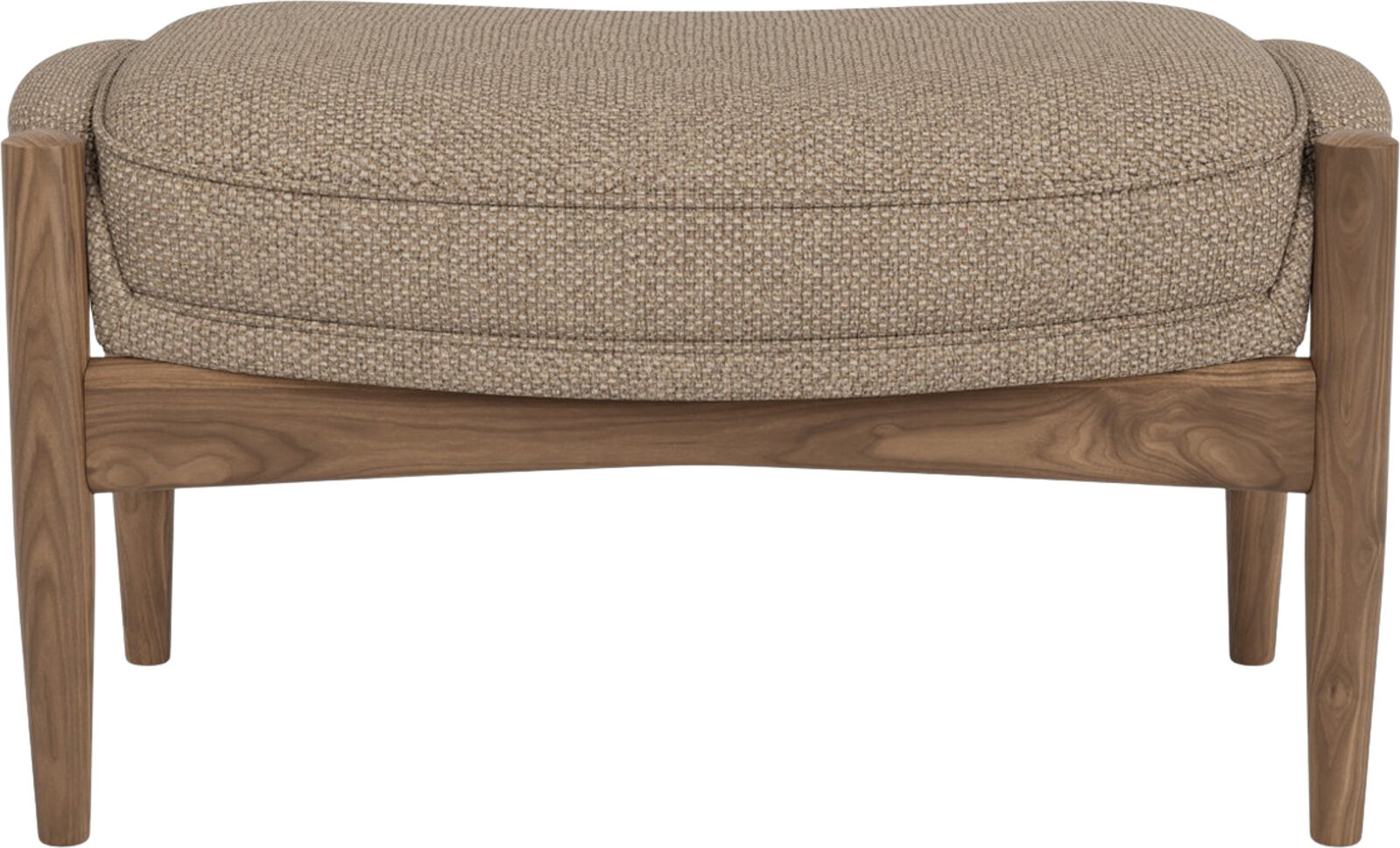 The Seal Fußhocker, Nussbaum, gepolstert, Beige
