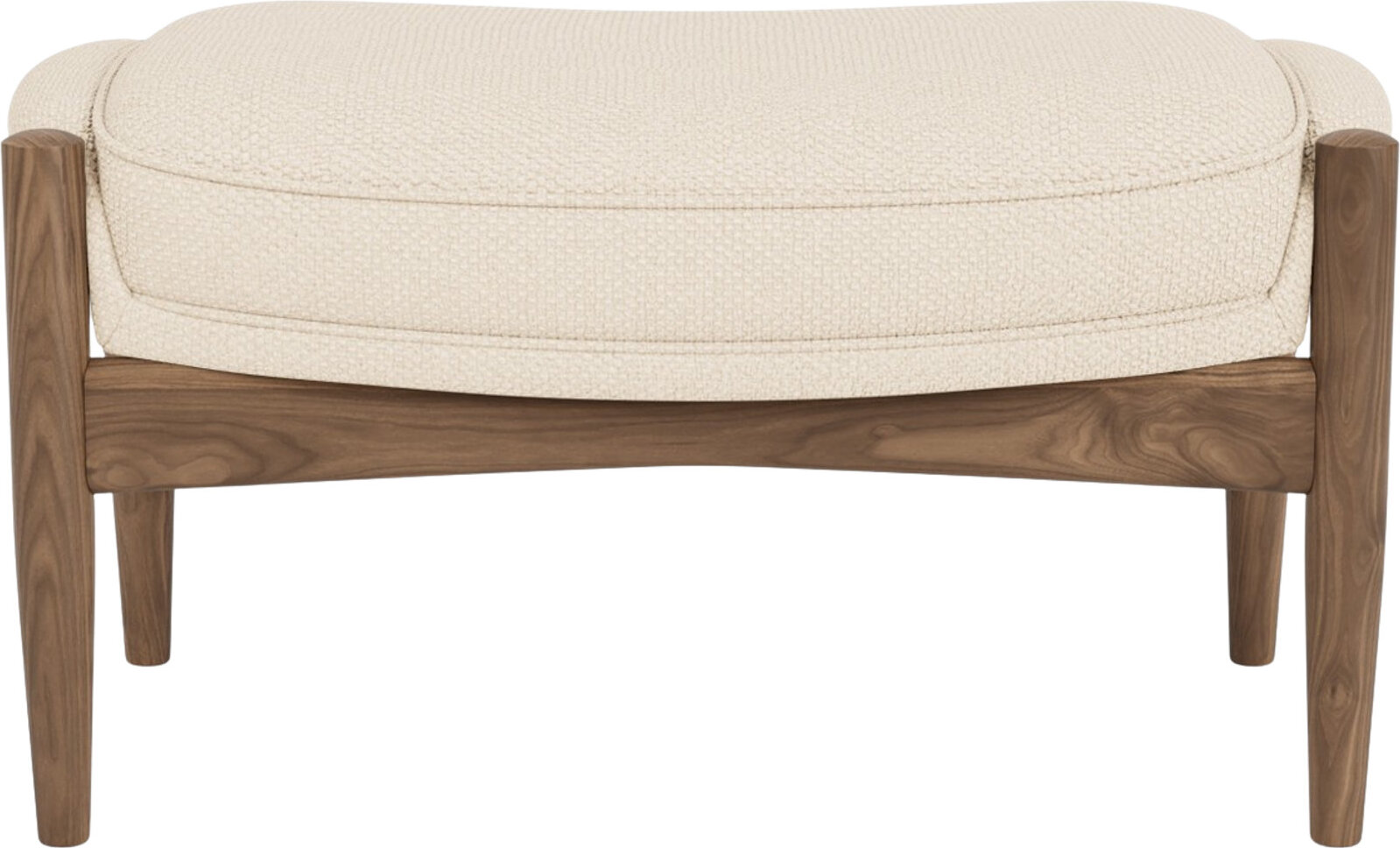 The Seal Fußhocker, Nussbaum, gepolstert, Creme