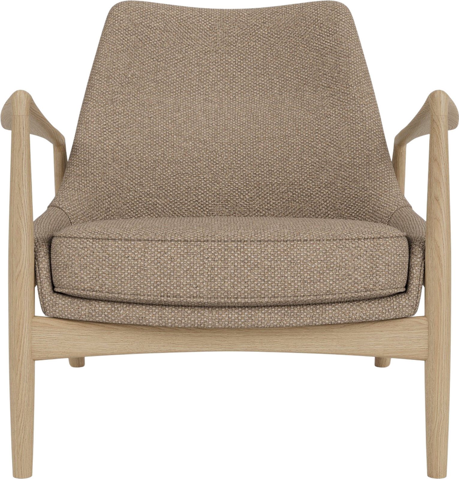 The Seal Lounge Sessel 73 cm, helle Eiche, gepolstert, beige