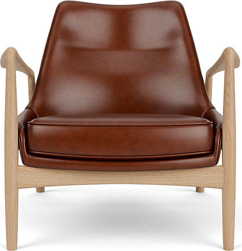 The Seal Lounge tugitool 73 cm, heleda tamme puidust, polsterdatud