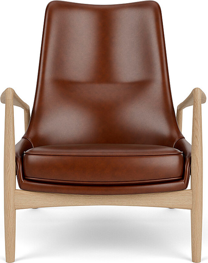 The Seal Lounge tugitool 92 cm, heleda tamme puidust, polsterdatud