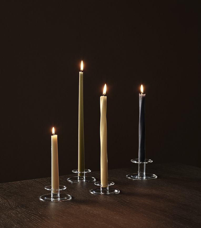 Velas cónicas retorcidas, color marfil, Pack de 4 unidades