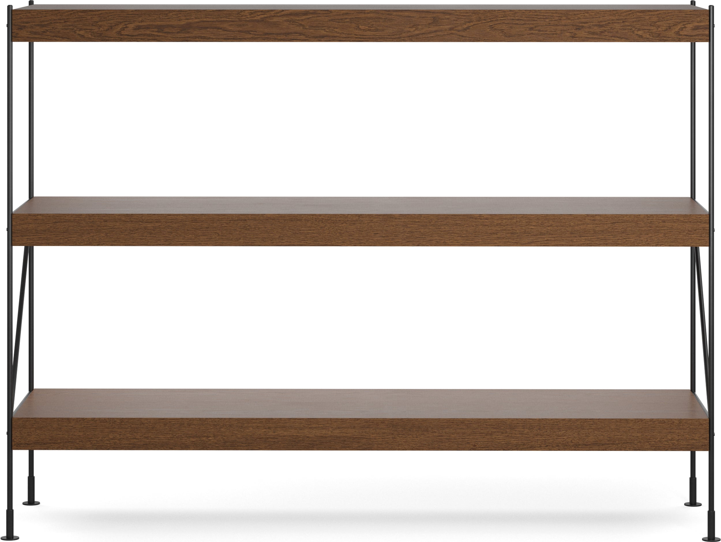 Zet Regal 114 cm dunkle Eiche mit schwarzem Rahmen
