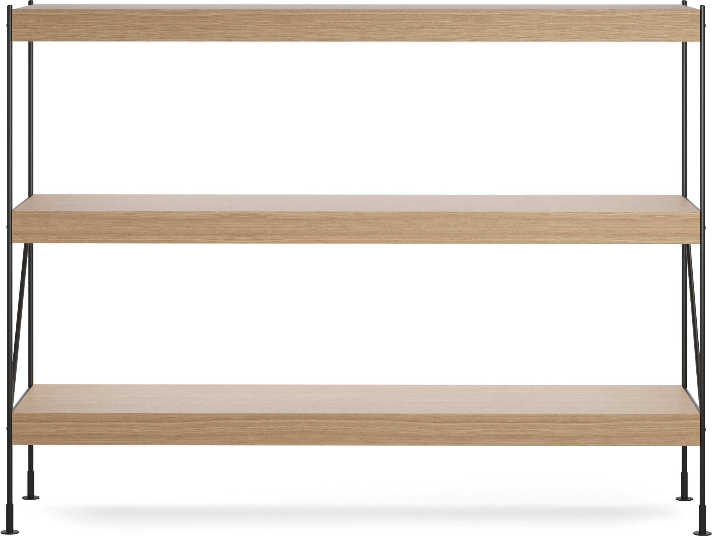 Zet Regal 114 cm natürliche Eiche mit schwarzem Rahmen