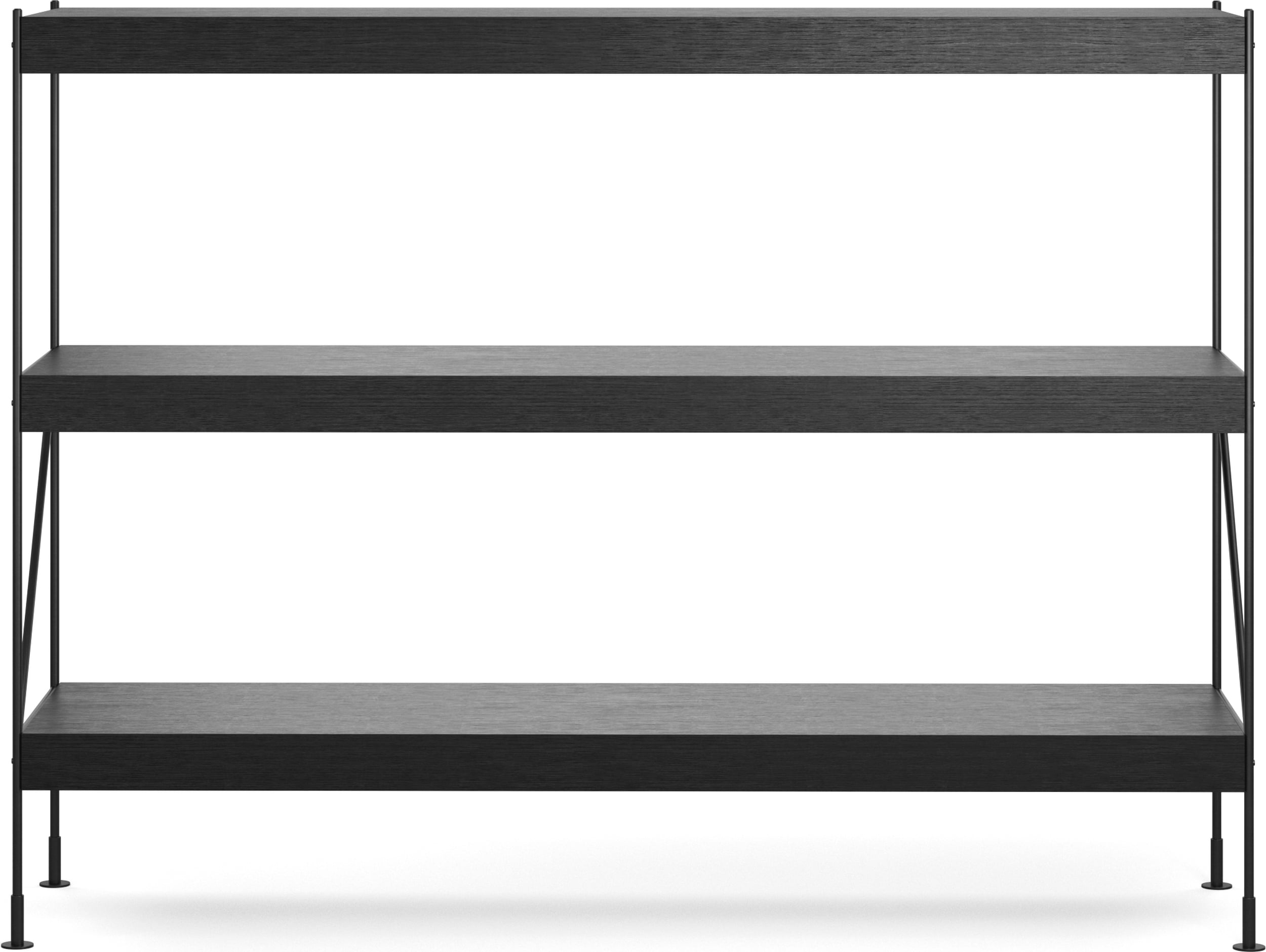 Zet Regal 114 cm schwarze Eiche mit schwarzem Rahmen