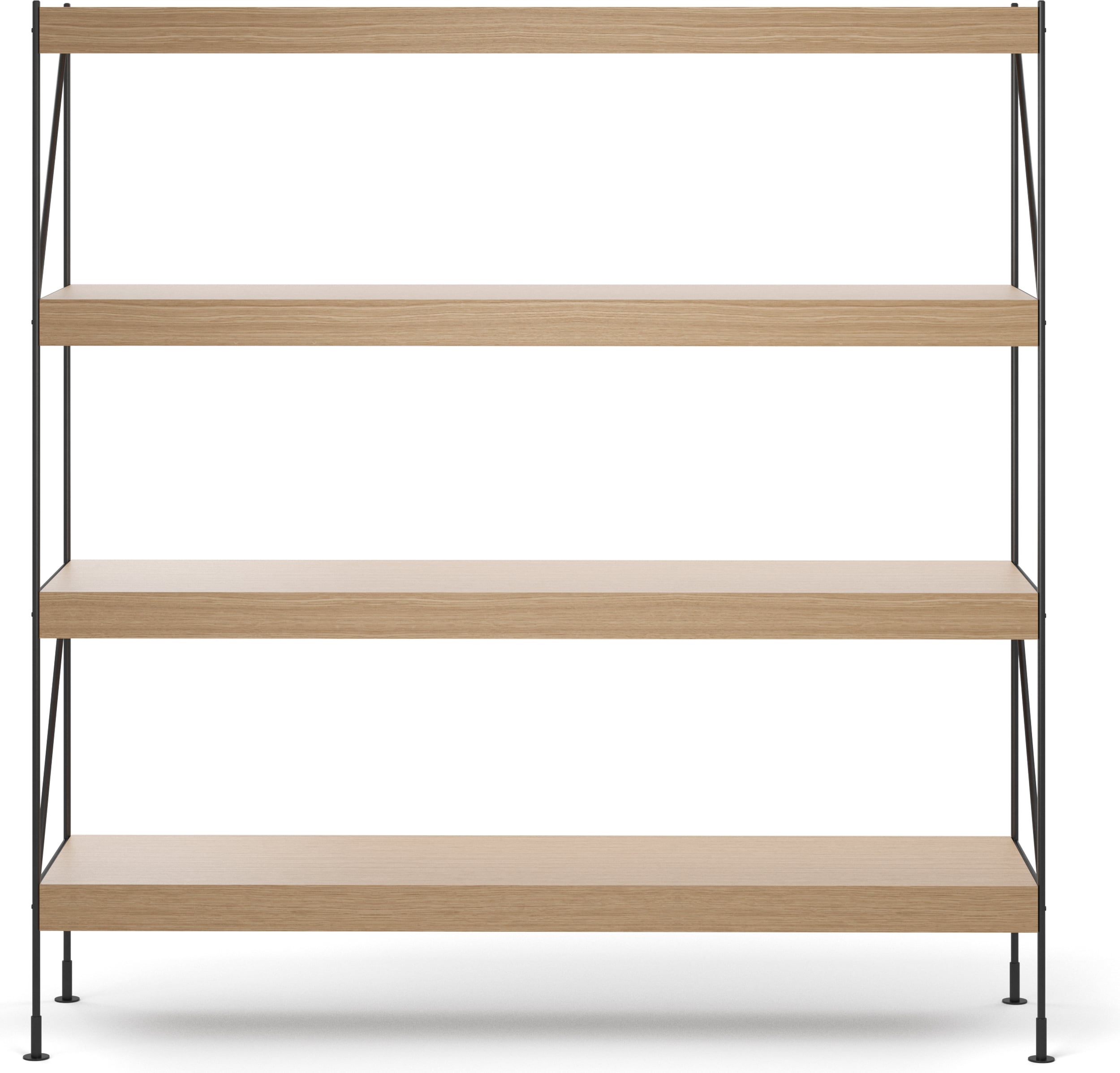 Zet Regal 158 cm natürliche Eiche mit schwarzem Rahmen