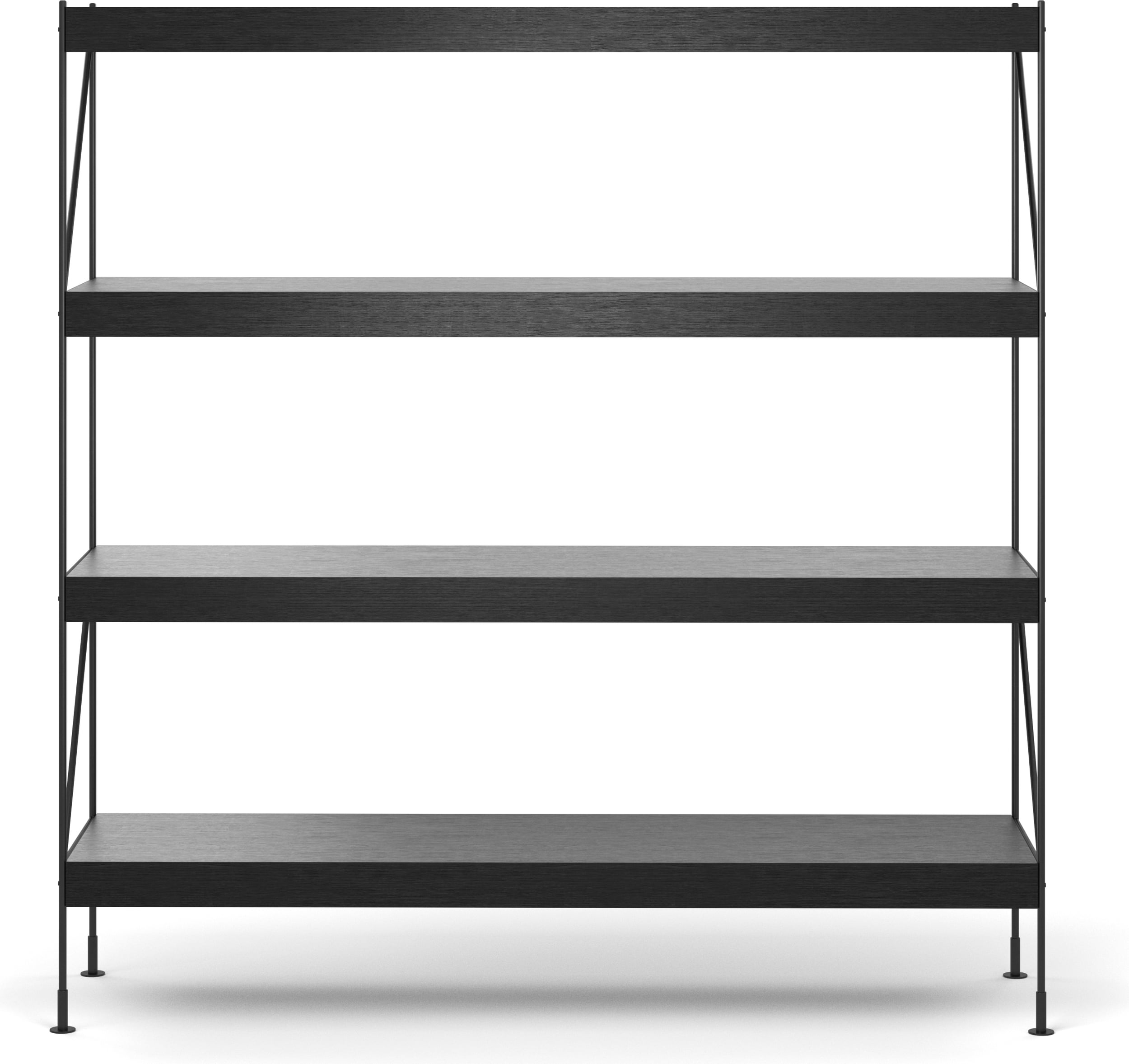 Zet Regal 158 cm schwarze Eiche mit schwarzem Rahmen
