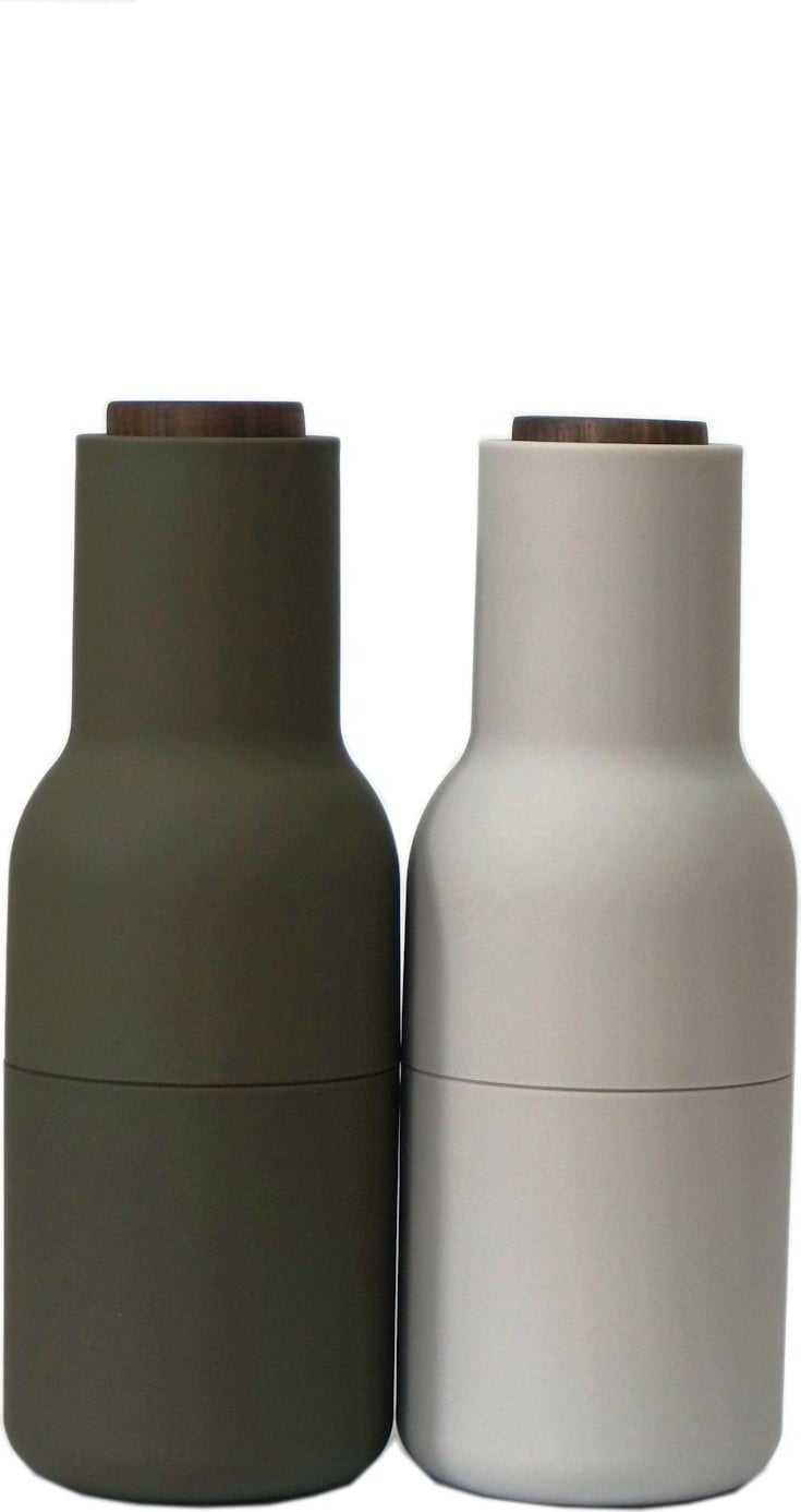 Bottle Grinder Salz- und Pfeffer- oder Gewürzmühlen Beige und Grün 2 St.