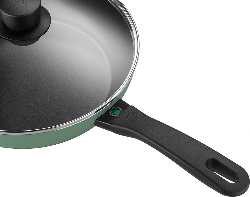 Sartén Sauté Caprera, 28 cm, verde, con tapa