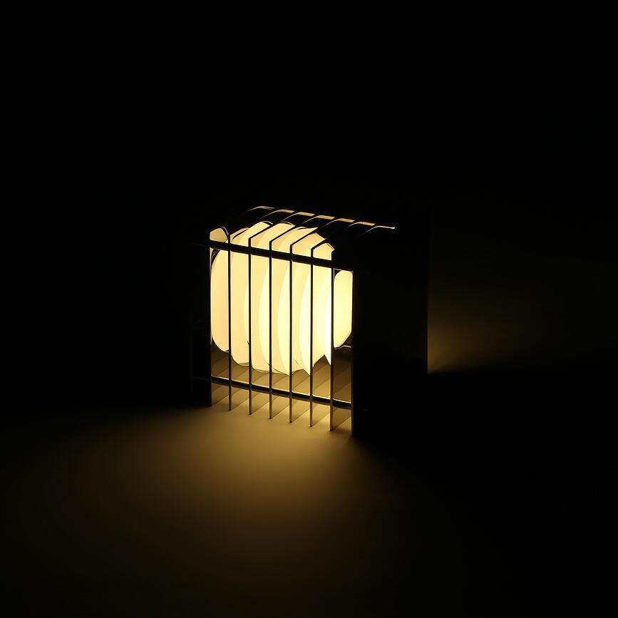 Lampada Lop Square L, acciaio inossidabile lucidato