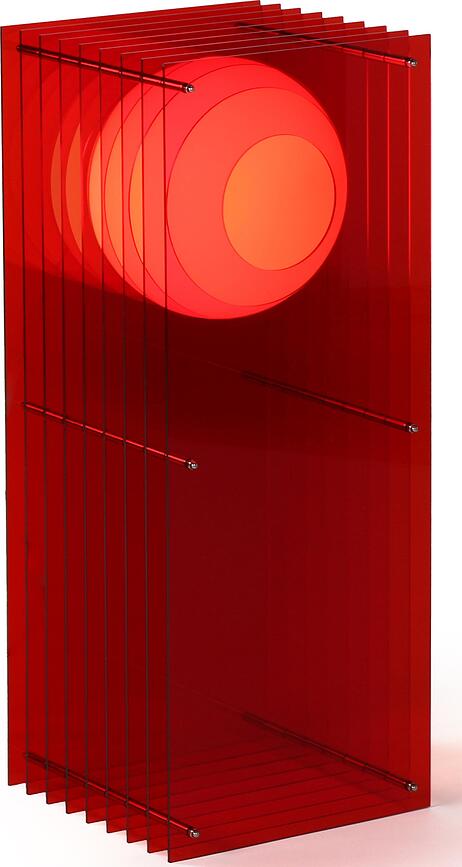 Lampe Lop Rectangle L rouge