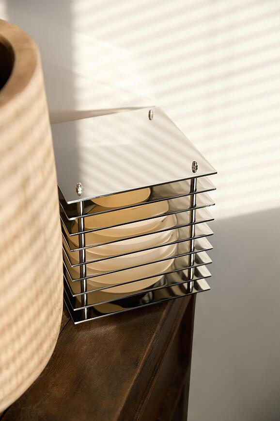 Lampe Lop Square L, acier inoxydable poli