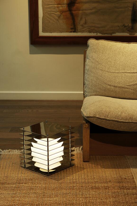 Lop Square L lampe, poleret rustfrit stål