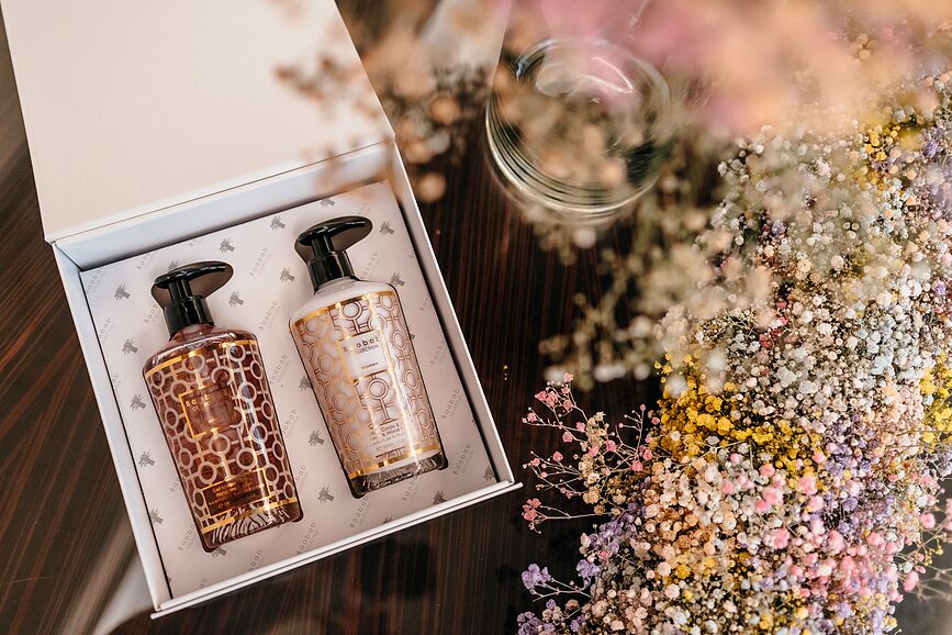 Baobab Coffret Cadeau Femme, avec savon pour les mains et lait corporel, Set 2 pièces