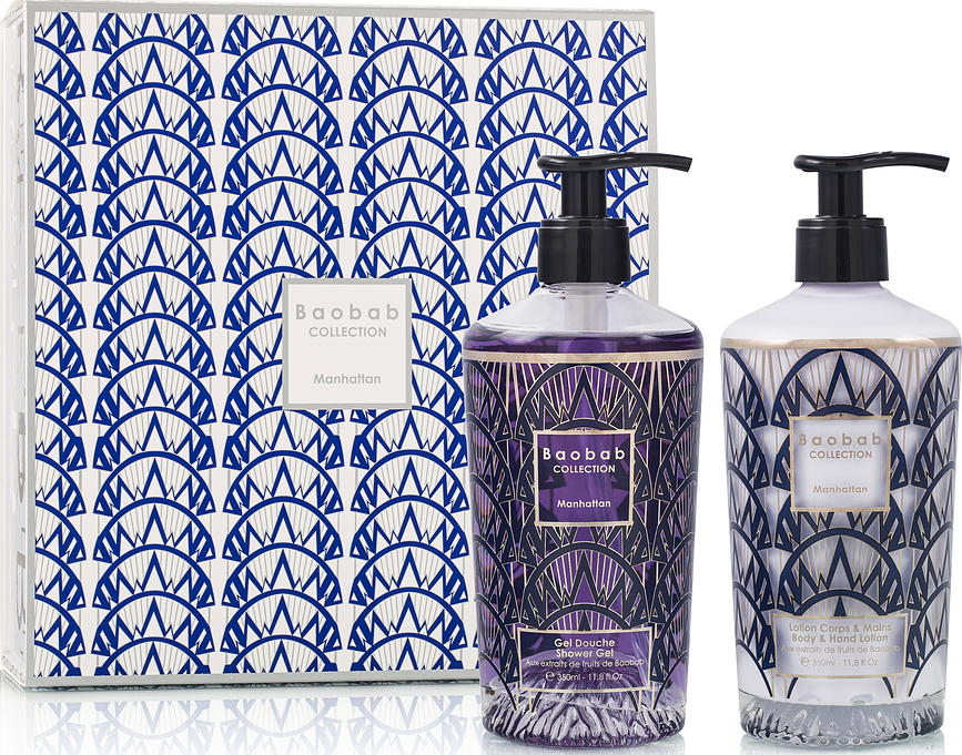 Baobab Gift Box Manhattan Darilni set, gel za prhanje in losjon za telo, 2 kosa