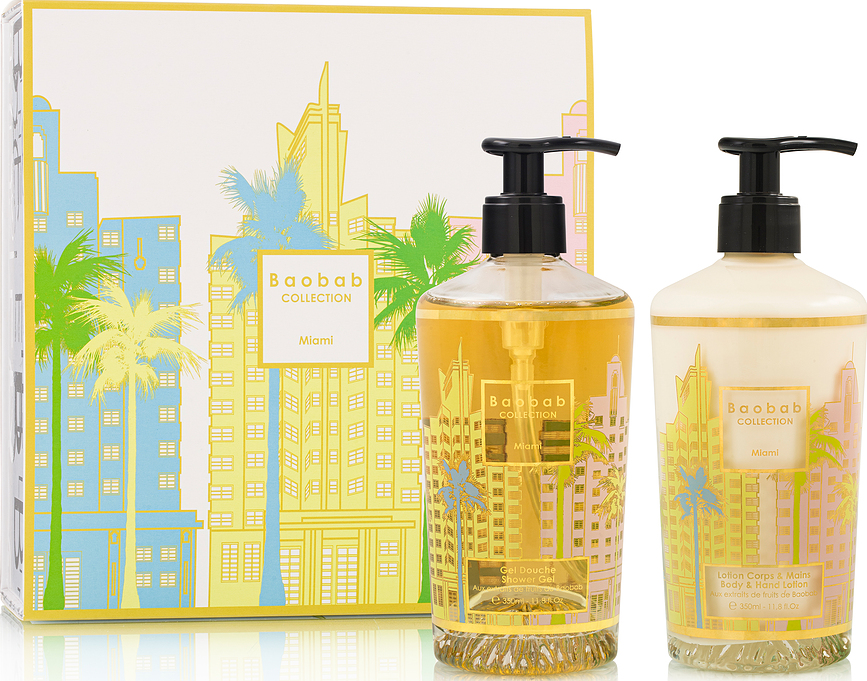 Baobab Gift Box Miami Darilni Set, gel za prhanje in losjon za telo, 2 kosa