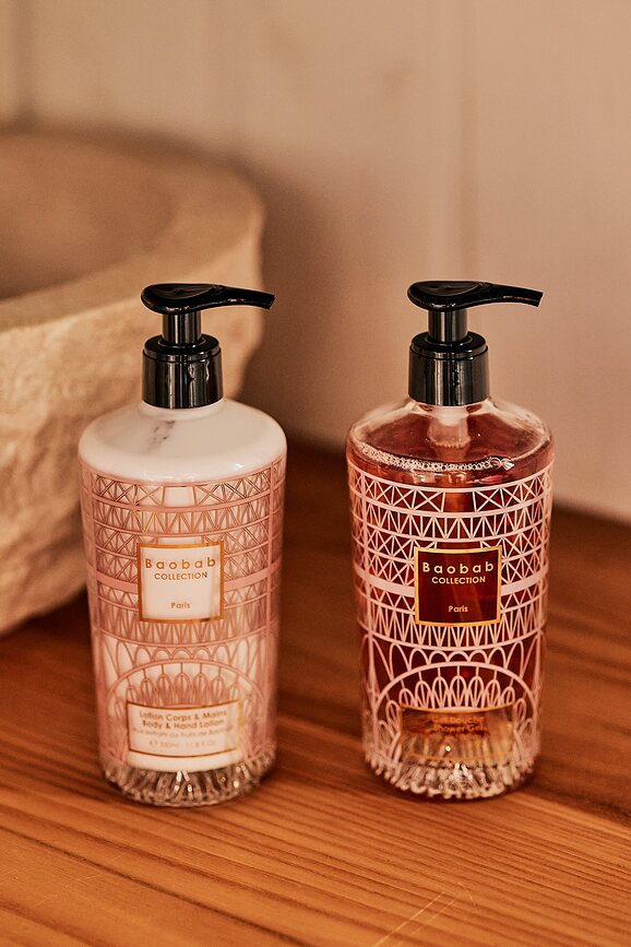 Baobab Gift Box Paris Coffret, Gel Douche et Lait Corporel, Set 2 pièces