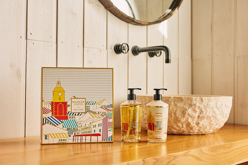 Baobab Saint-Tropez Coffret Cadeau, savon pour les mains et lait corporel, Set 2 pièces