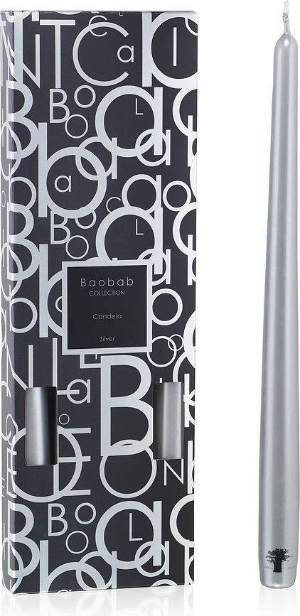 Candela Κεριά, ασημένια, 4 τμχ