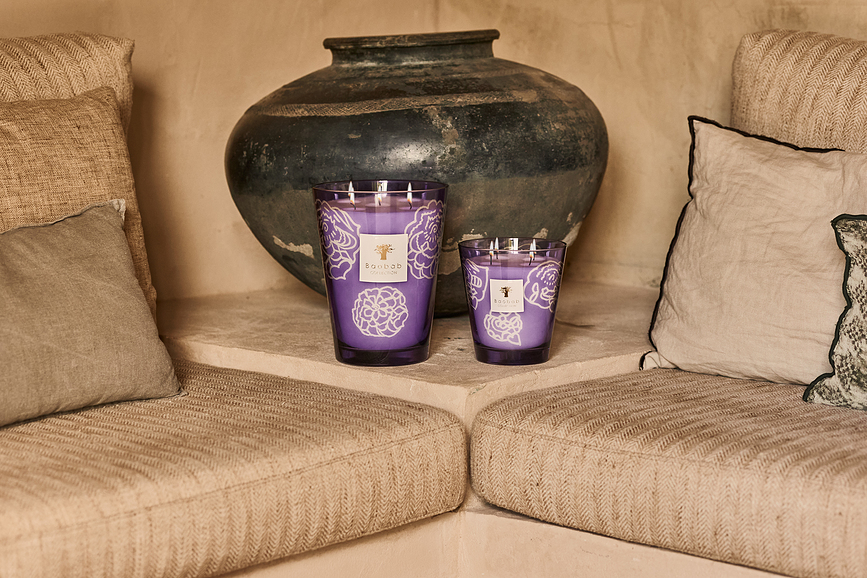 Collectible Roses Dišeča sveča, 35 cm, Dark Parma