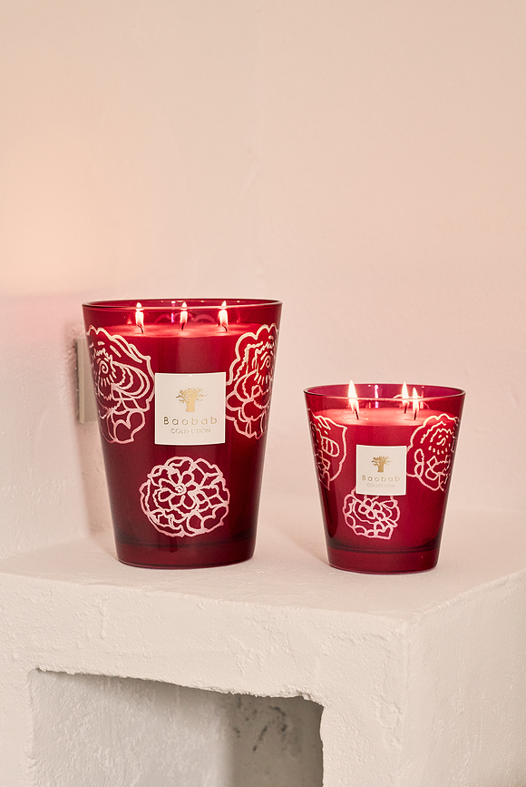 Collectible Roses Dišeča sveča, 35 cm, bordo