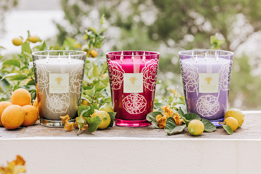 Collectible Roses Dišeča sveča, 35 cm, bordo