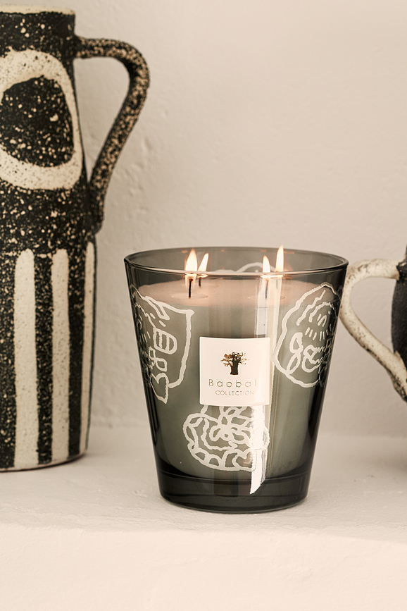 Collectible Roses Dišeča sveča, 35 cm, siva