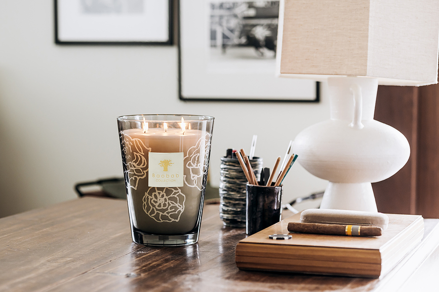 Collectible Roses Αρωματικό Κερί, 35 cm, γκρι