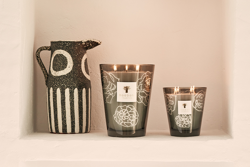 Collectible Roses Αρωματικό Κερί, 35 cm, γκρι