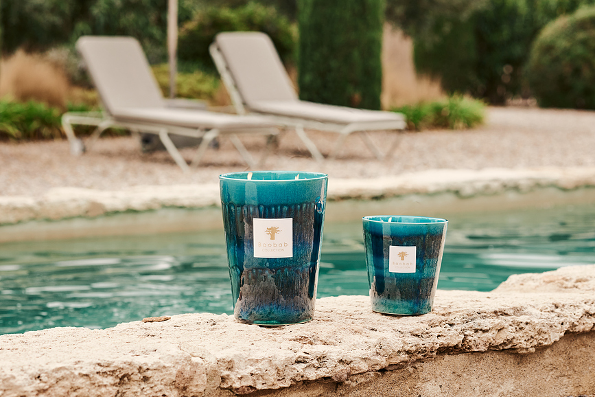 Elementos Oceanos Dišeča sveča, 35 cm, modra