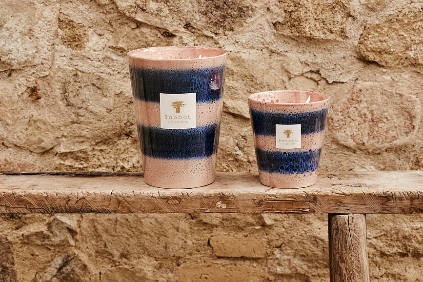 Elementos Téthys Κερί αρωματικό, 35 cm, ροζ