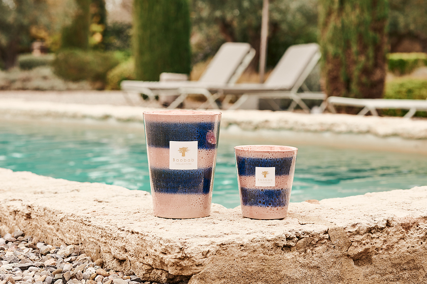 Elementos Téthys Κερί αρωματικό, 35 cm, ροζ