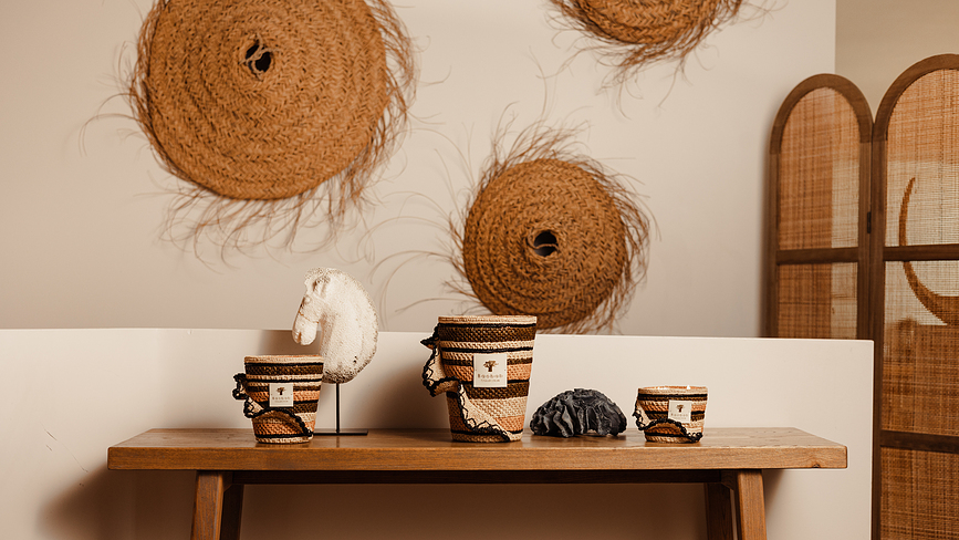 Fety Anjara Dišeča Sveča, 35 cm, kaki