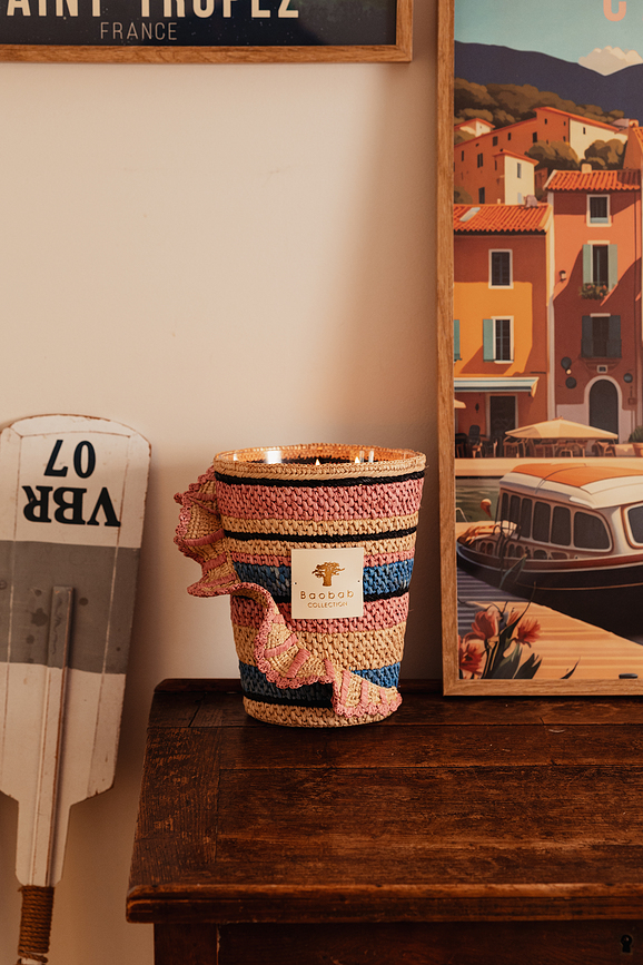 Fety Mandihy Κερί Αρωματικό, ύψος 35 cm, ροζ