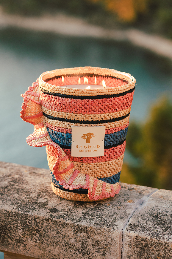 Fety Mandihy Κερί Αρωματικό, ύψος 35 cm, ροζ