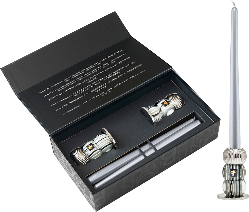 Gemelli Bougeoirs et Bougies, Set 4 pièces
