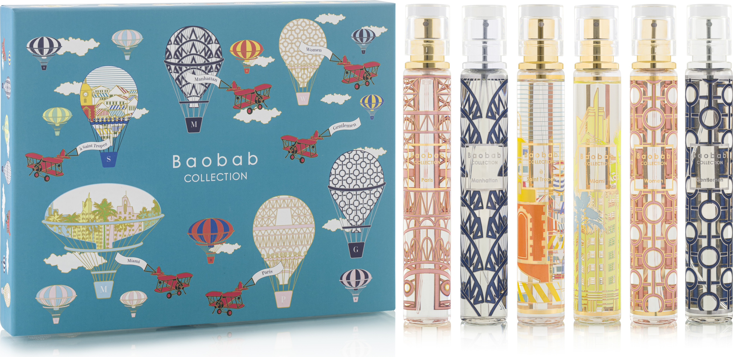 My First Baobab Duftspray Set Saint-Tropez & Miami & Paris & Manhattan & Women & Gentlemen, 6 St.