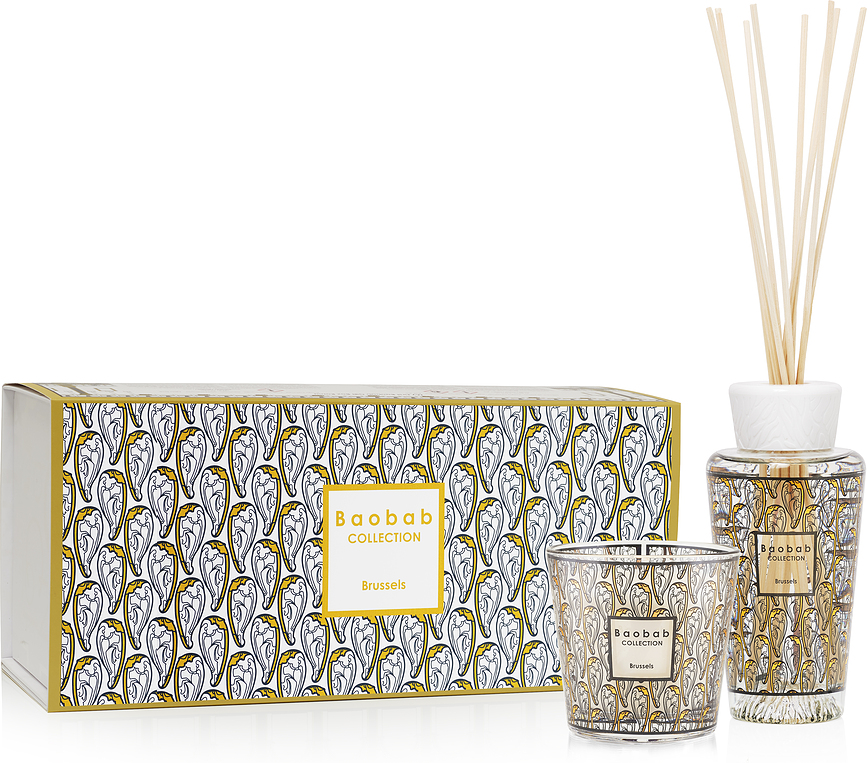 My First Baobab Gift Brussels Coffret Bougie et Diffuseur de Parfum, Set 2 pièces