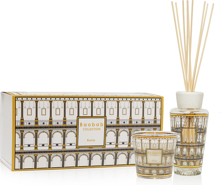 My First Baobab Gift Roma Coffret Bougie et Diffuseur de parfum, Set 2 pièces