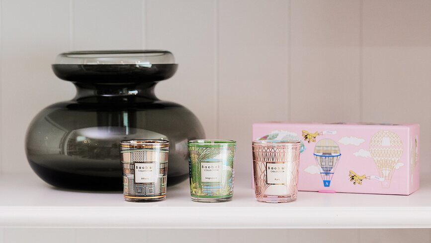 My First Baobab Gift Trio Bougies parfumées, Singapore-Athènes-Paris, Lot de 3