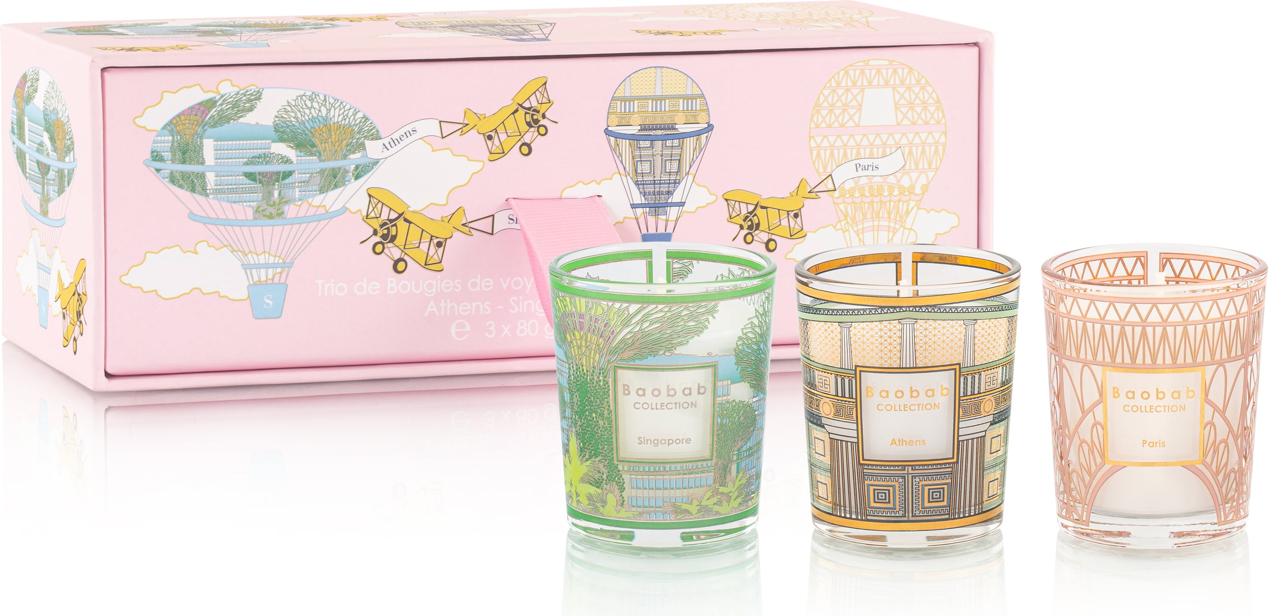 My First Baobab Gift Trio Duftkerzen Singapore-Athens-Paris, 3 St.