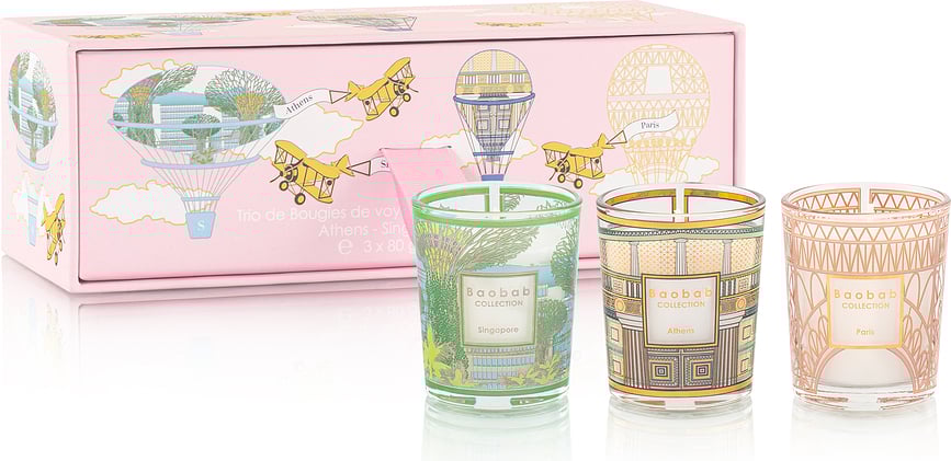 My First Baobab Mirisne Svijeće Gift Trio Singapore-Athens-Paris 3 kom.